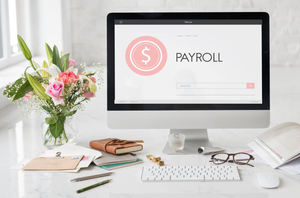 Digital payroll software processing employee payments and payslips