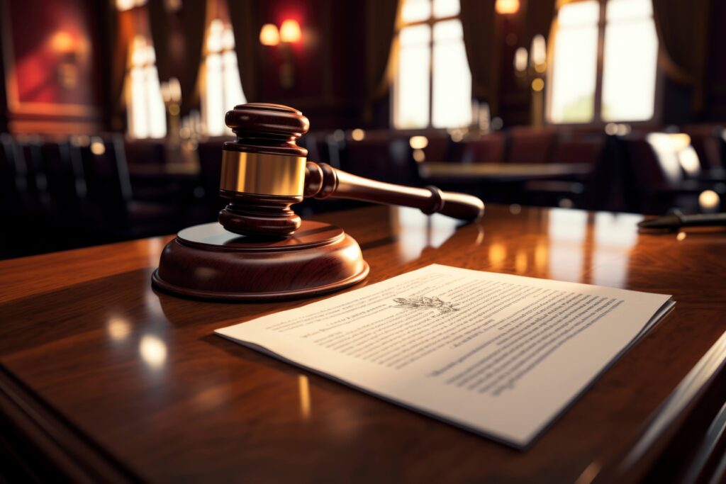 3D gavel and legal paperwork – representation for appealing tax penalties