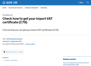 HMRC C79 Explained | Import VAT Certificate & VAT Reclaims UK
