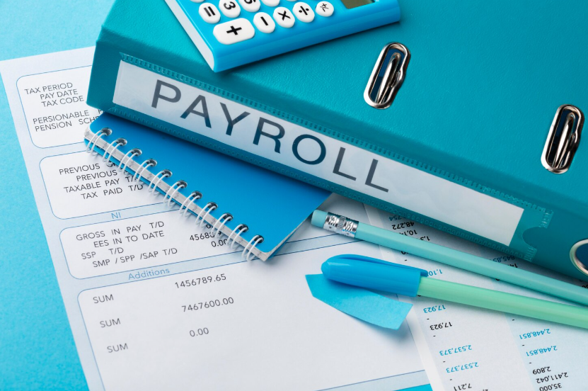 Happy employees receiving digital payslips and leave tracking via online payroll system