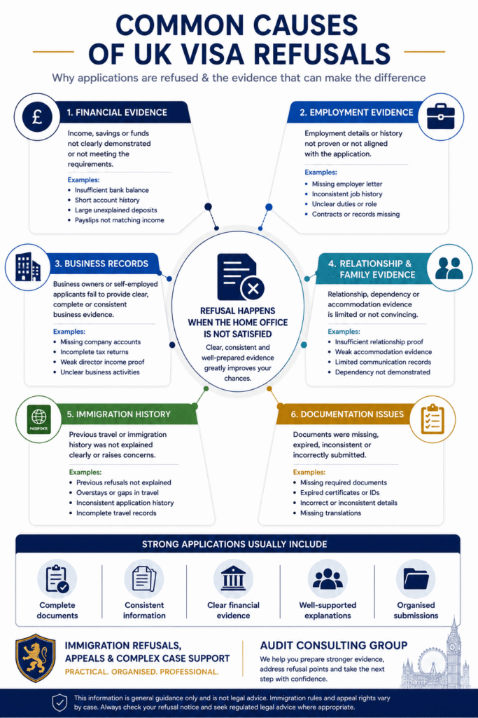 Common reasons UK visa applications are refused and the evidence needed to address them