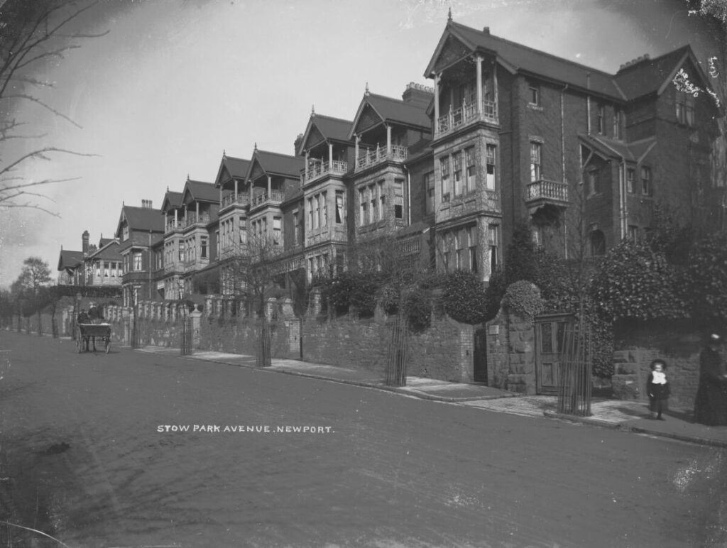 Historic streets and Victorian architecture in Newport