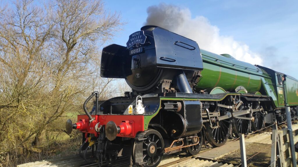 Historic steam locomotive at Nene Valley Railway near Peterborough