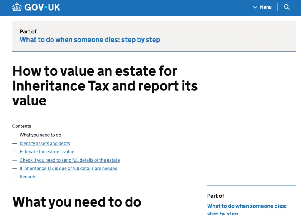 Executor reviewing HMRC IHT forms for estate administration