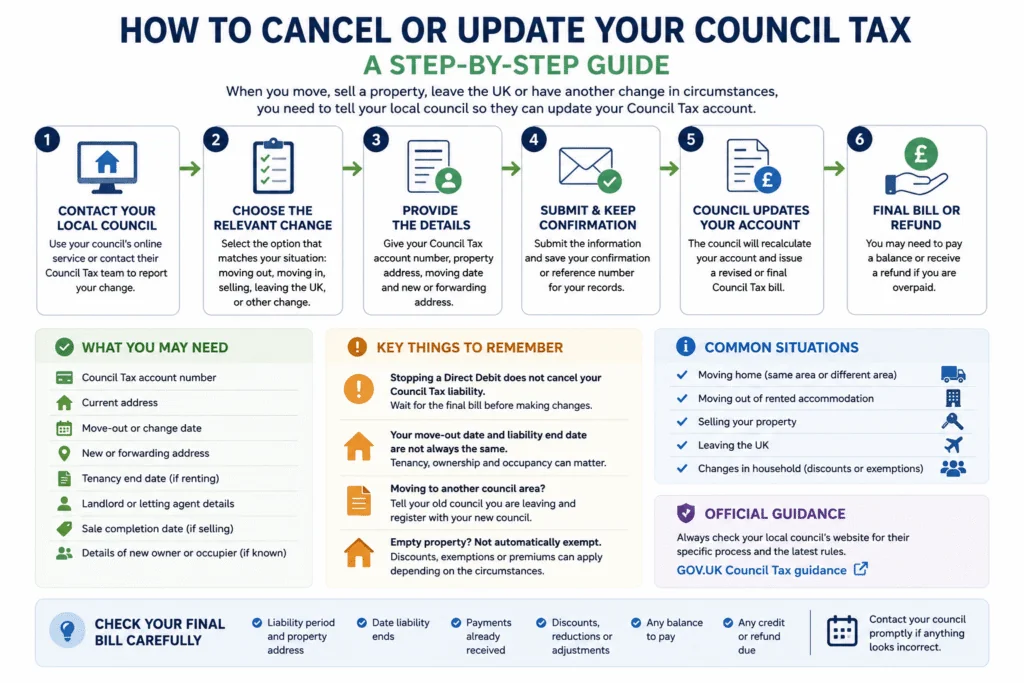 How to cancel Council Tax when moving home – online process, final bill and refund